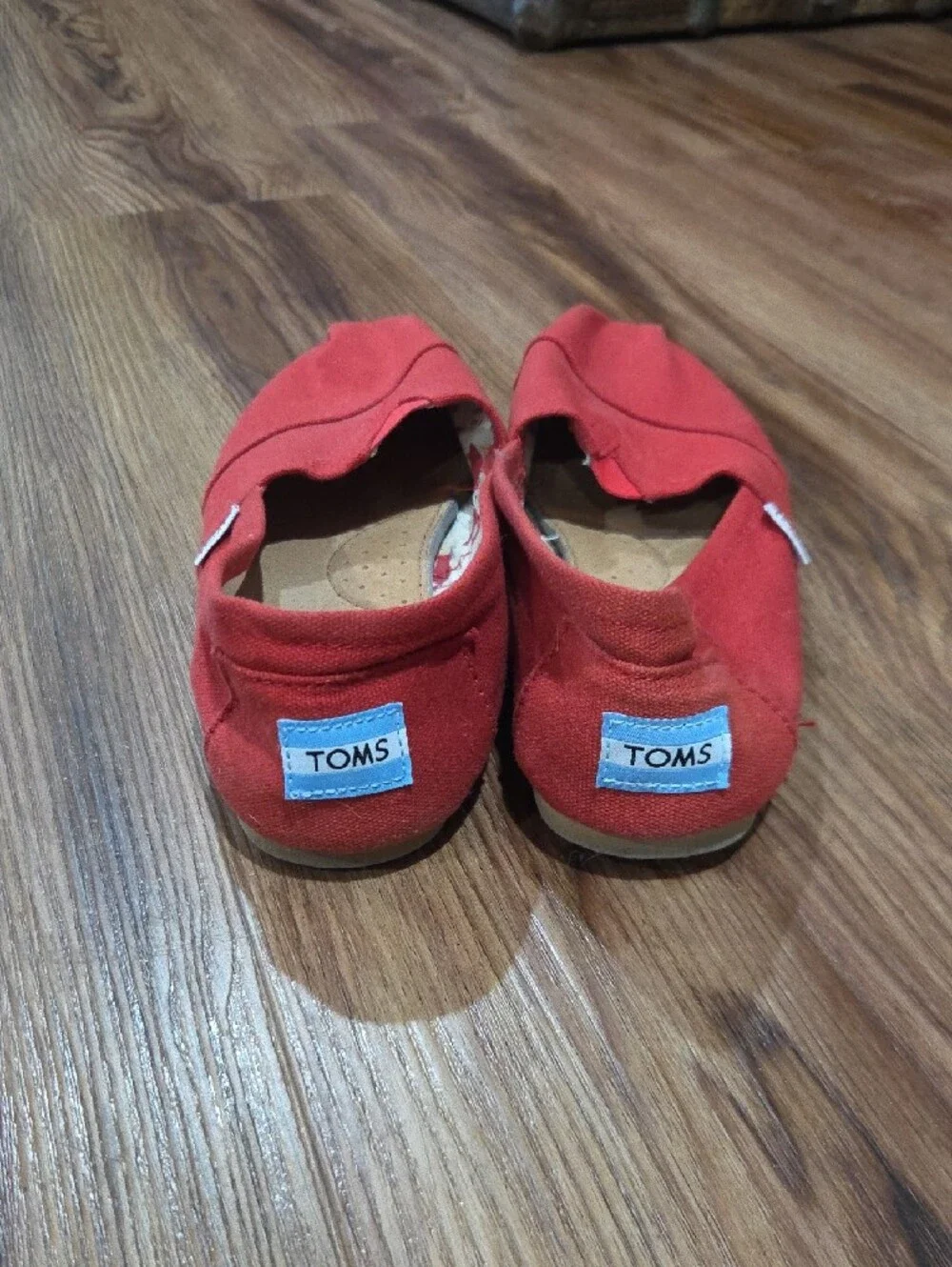 Toms Womens Canvas Slip-On Shoes in Red Size 8.5